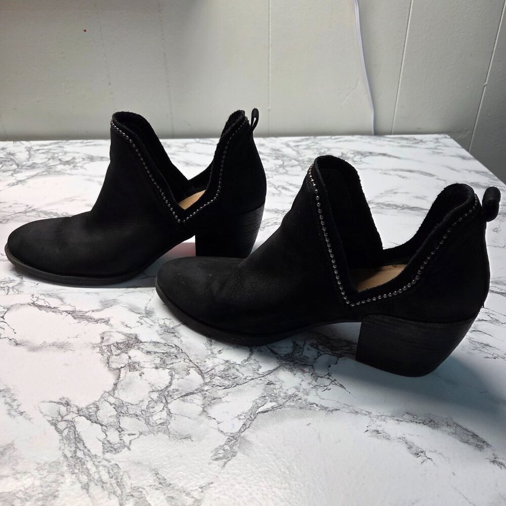 Crown Vintage WOODY Leather Split Sides Ankle Studded Black Booties Size 10M - Picture 4 of 7